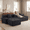 Black, variant on Xiweot Boneless Cloud Couch Sectional Sofa, Oversized Modular Sectional Couch for Living Room, Deep Seat Chenille Sofa with Ottoman, No Assembly Full Foam Comfy Couch for Apartment Bedroom (Beige)