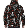 thumbnail image 7 of Goofa Skeleton with Roses for Men's Hooded Sweatshirt - Lightweight Pullover Hoodie with Kangaroo Pocket, Perfect for Everyday Wear-Small, 7 of 7