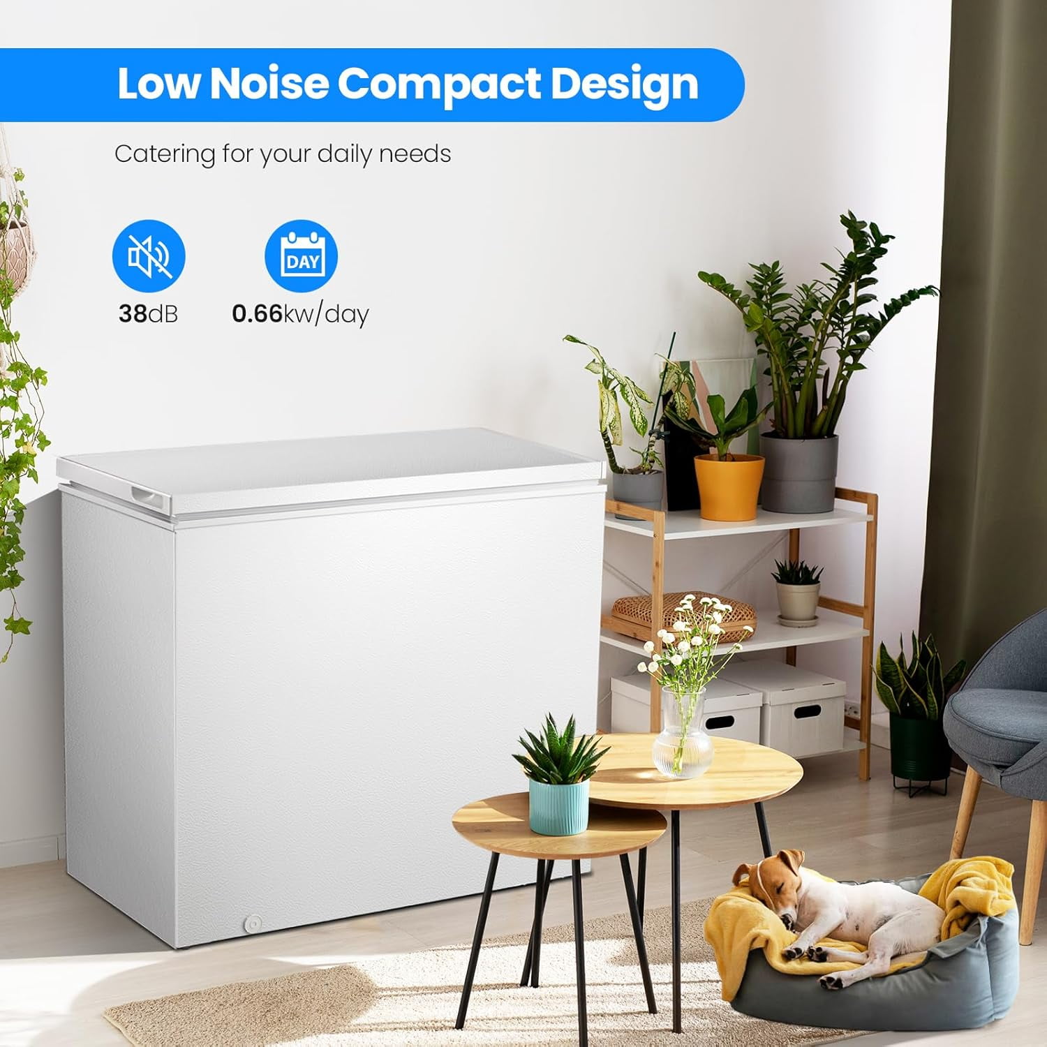 7.0 Cu Ft Chest Freezer with 3 Removable Basket & Defrost Drain,Energy Efficient & Quiet Mini Freezer with 7 Adjustable Thermostat,Compact Deep Freezer for Home,Apartment and Garage - White