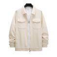 thumbnail image 3 of yillto Men's Button down Shirts Jacket Casual Regular Long Sleeve Shacket Jackets with Pockets, 3 of 7