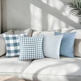 thumbnail image 5 of SUSIELADY Buffalo Plaid Pillow Covers Set of 4, Farmhouse Throw Pillow Covers Decorative Cushion Covers for Couch Sofa Bedroom Living Room, 18x18 Inch, Blue, 5 of 6