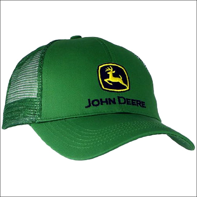John Deere JOHN DEERE EMBROIDERED LOGO MENS BASEBALL CAP W/ MESH BACK GREEN
