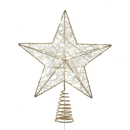 Kurt Adler 11.8-Inch Battery Operated 5-Point Metal Star Tree Topper
