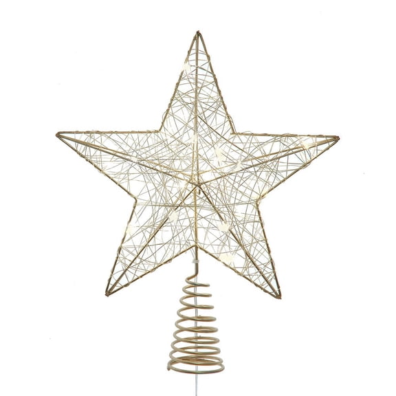 Kurt Adler 11.8-Inch Battery Operated 5-Point Metal Star Tree Topper