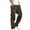 Brown, variant on Men's Elastic Waist Cargo Pants,Casual Loose Fit Lightweight Workwear Pull On Pants Dark Gray-L