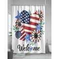 thumbnail image 5 of Independence Day Shower Curtain, Heart American Flag Daisy Flower Washable Shower Curtain with Hooks Bath Decor Fabric Shower Curtains for Bathroom, Hotel, Stalls, Bathtubs, 54x78 Inch, 5 of 6