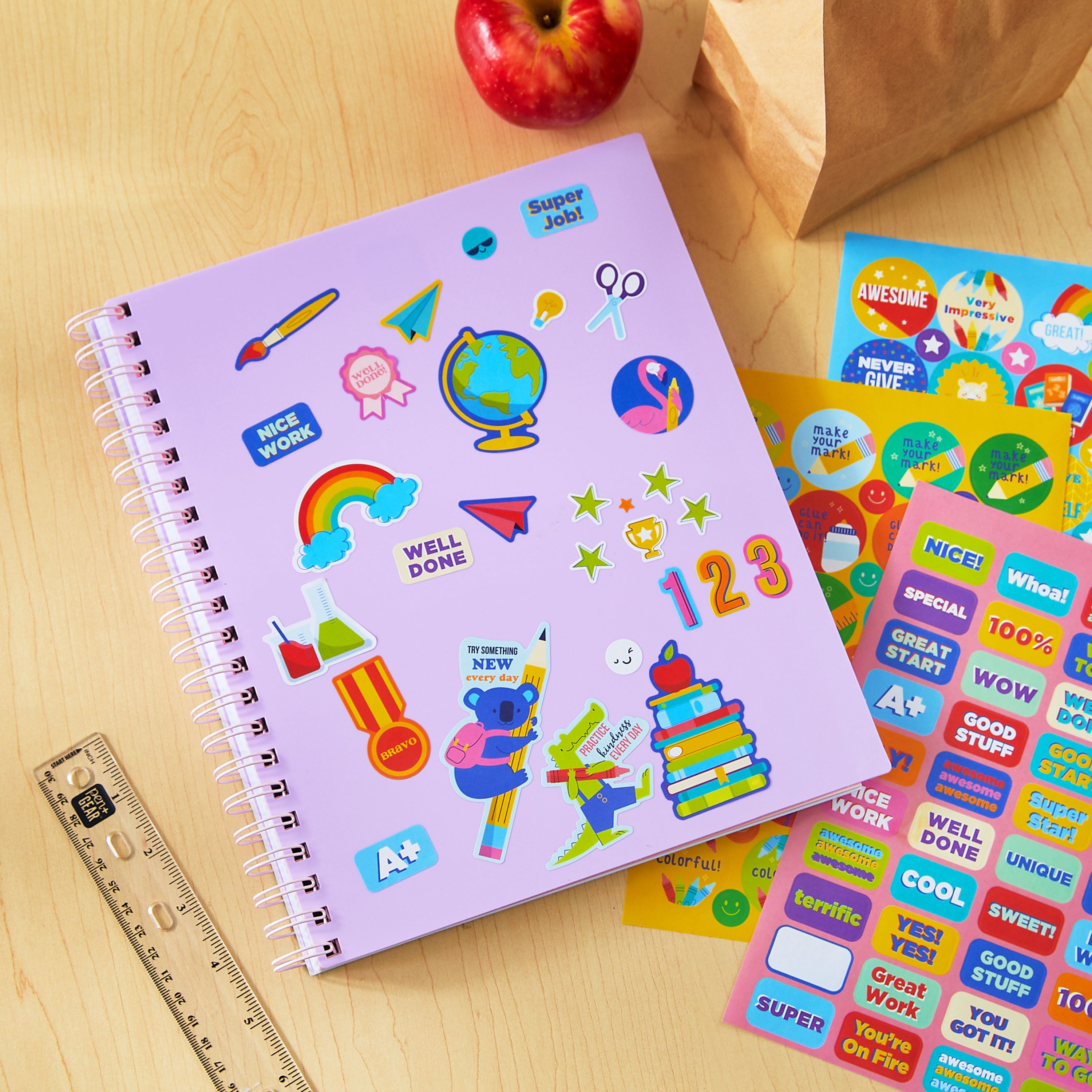 Pen+Gear The Best Teacher Reward Sticker Book Ever, 18 Sheets, Teacher