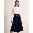 thumbnail image 6 of Women's Midi High Waist A-Line Flared Vinage Belt Skirt for Daily Wear XL, 6 of 7