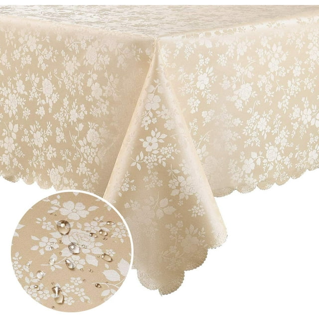 Waterproof Vinyl Tablecloth, Rectangle Heavy Duty Table Cloth, Wipeable Table Cover for Kitchen and Dining Room (40inch*63inch)