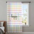 thumbnail image 3 of Easter Sheer Curtains 63 Inches Long, Colorful Checkered Plaid Spring Gingham Textured Light Filering Curtains, Breathable Simi Curtain Privacy Drapes for Living Room Bedroom Window Treatment, 3 of 9