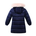thumbnail image 4 of WOYY Toddler Girls Velour Jacket Zip Up Winter Coat with Faux Fur Trim Hood, Sizes 3-4T, 4 of 4
