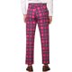 thumbnail image 3 of Pantalones de hombre Inspire Chic, de cuadros, con frente plano, cintura elástica y botón, 28 Rojo Rosa, 3 of 7