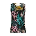thumbnail image 4 of YUGYXL Mens Tank Tops Summer Workout Gym Sleeveless Shirt Hawaiian Graphic Tank Top Men Vintage Beach Shirts Black XXL, 4 of 5