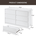 thumbnail image 2 of CHITOOMA Wood Dressers for Bedroom 6 Drawer, 47.2" Adult Horizontal Dresser with Large Drawer, Storage Cabinet Chest of Drawer for Living Room, Hallway, White, 2 of 8