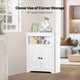 thumbnail image 2 of Armario de almacenamiento de esquina VEVOR de 32" con 2 puertas de madera y estantes ajustables en color blanco, 2 of 9