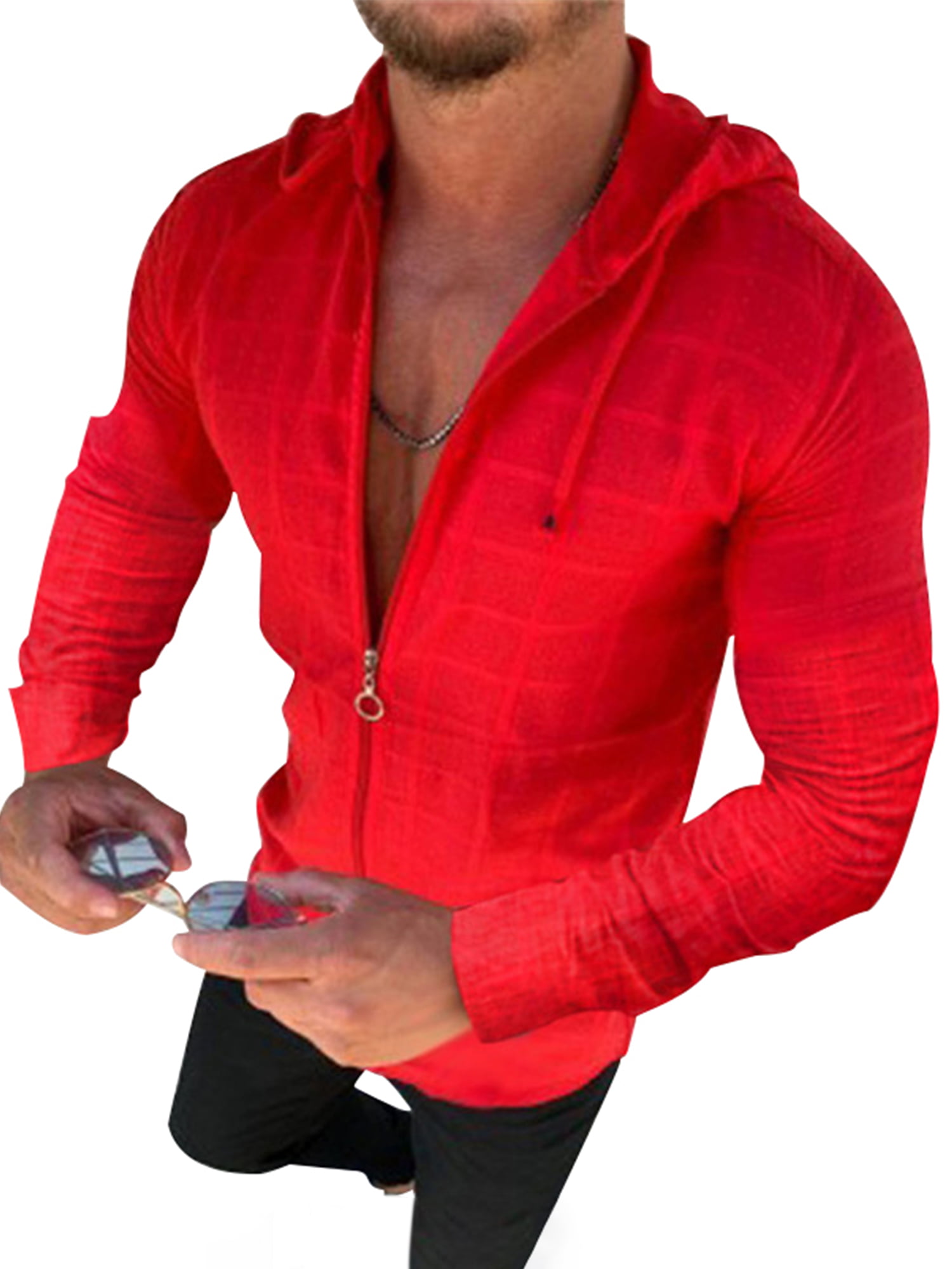 Details about   Men Athletic Hoodies Solid Color Bodybuilding Long Sleeve Casual Pullover Blouse