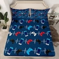 thumbnail image 2 of Homewish Retro Gamepad Console Bed Sheets,Modern Gamer King Sheets,Red Blue Sheet Set For Boys Kids,Ultra Soft Home Decor,4pcs, 2 of 7