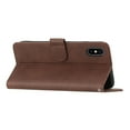 thumbnail image 3 of Wallet Case for iPhone X / XS, Smile Design Premium Leather Credit Card Holder Wallet RFID Blocking Case with Wrist Strap Stand Magnetic Flip Cover For iPhone X / XS, Brown, 3 of 10