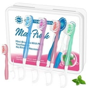 Mini Disposable Toothbrushes with Toothpaste 5 in 1 Individually Wrapped for Travel Work Camping Hiking 20pcs Mint