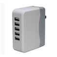 thumbnail image 1 of 5 Port 110v/5v USB 6.8Amp Charger, Rectangular, White, 1 of 2