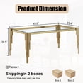 thumbnail image 7 of 65" Rectangular Clear Tempered Glass Dining Table for 4-6 People, Modern Kitchen Table with Irregular Stainless Steel Legs, Dining Table for Dining Room or Living Room, 7 of 7
