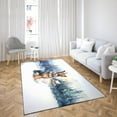 thumbnail image 4 of Hello Winter German Shepherd Welcome Snowy Night Watercolor Vintage Indoor Rug Alsatian Dog Lover Gifts Carpet Living Bed Room Sofa Home Decor - 01011, 4 of 5