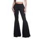 thumbnail image 1 of Pantalones acampanados versátiles de algodón para mujer Minnieouse de cintura alta negro S, 1 of 6