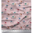 thumbnail image 1 of Soimoi Cotton Cambric Fabric Picket Fence & Bird Artistic Print Fabric by the Yard 56 Inch Wide, 1 of 1