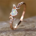 thumbnail image 4 of YYKihy New Love White Aobao Moon Three Ring On Both Sides Simple And Personalized Small And Luxury Ring, 4 of 5