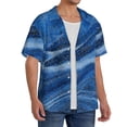 thumbnail image 2 of Honeii Sparkling With Blue for Men's Short-Sleeved Button-Up Collared Shirt Featuring A Pocket, Perfect for Beach Vacations, And Travel Adventures.-Large, 2 of 5
