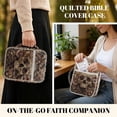 thumbnail image 4 of ZUXONGSY Leather Sunflower Skull Print Bible Cover Case for Women Large Quilted Bible Carrying Case Portable Handbag with Handle Christian Tote Bag for Book Lover, 4 of 7