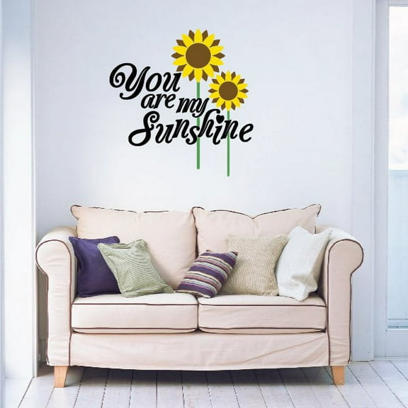 You Are My Sunshine Weather Quote Wall Decal - Vinyl Decal - Car Decal - Vd009 - 36 Inches