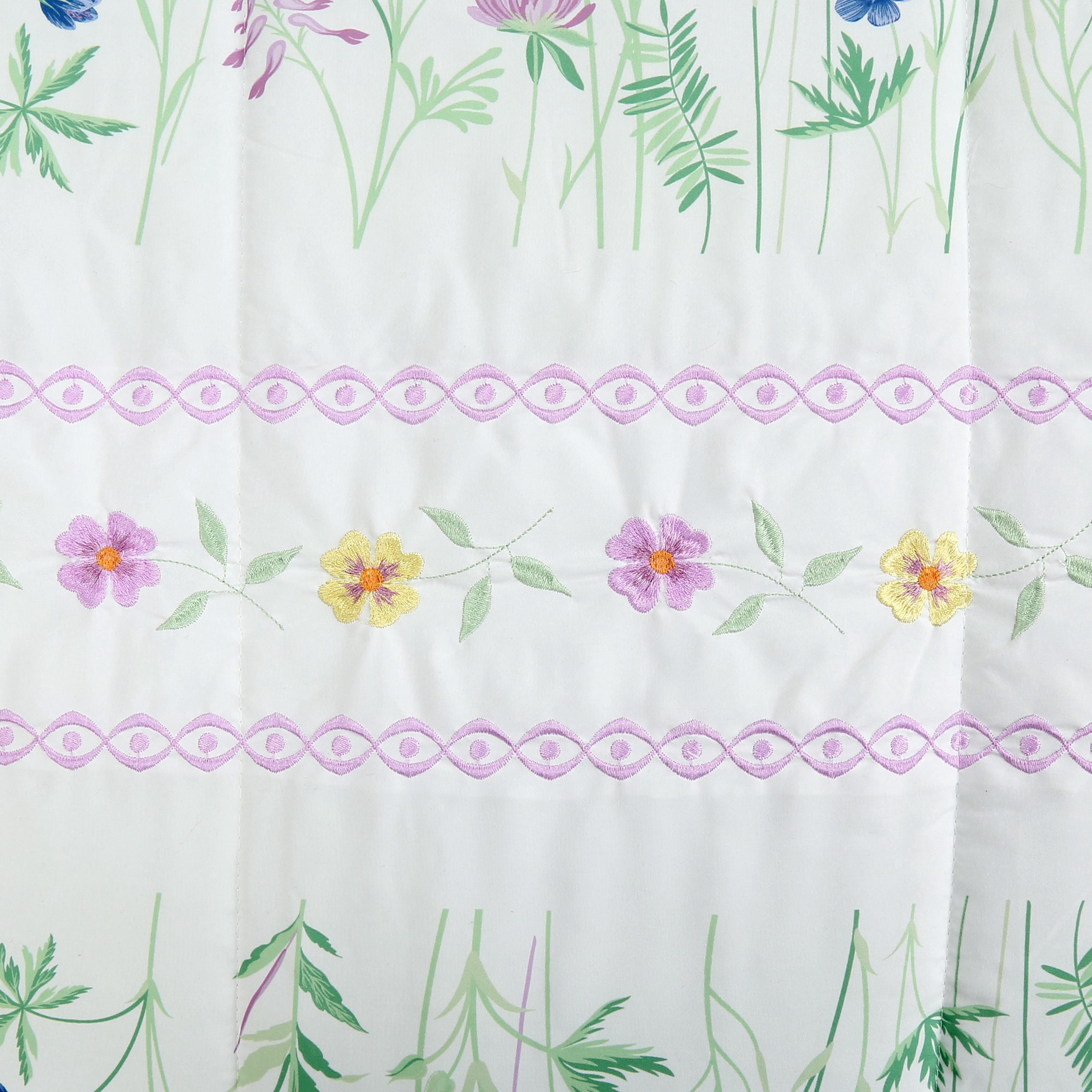 Wildflower Embroidered White 7-Piece Comforter Set King