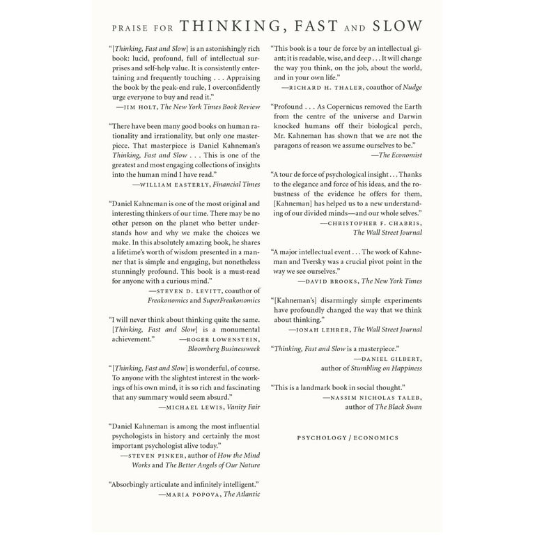 Thinking, Fast and Slow (Hardcover) 