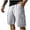 #0384-Gray, variant on Men's Linen Cargo Shorts Solid Color Snap Button Pockets Elastic Waist Knee Length Outdoor Work Casual Summer Shorts