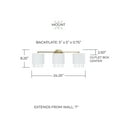 thumbnail image 4 of Capital Lighting 153031MA-549 Weller 3 Light 24" Wide Vanity Light - Brass, 4 of 7