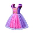 thumbnail image 2 of Disfraz de princesa para niñas, fiesta de cumpleaños, cosplay, vestido púrpura XBTCLXEBCO Púrpura, 4 años, 2 of 6