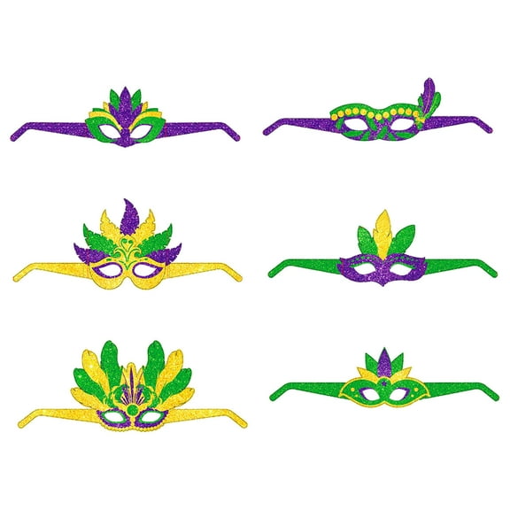 JoyMoreHome 6 Pcs Brazilian Carnival Glasses Carnival Photo Booth Props for Carnival Party Decoration Birthday Supplies