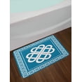thumbnail image 2 of Irish Bath Mat, Celtic Love Knot Good Fortune Symbol Framework Border Historical Amulet Design, Non-Slip Plush Mat Bathroom Kitchen Laundry Room Decor, 29.5 X 17.5 Inches, Dark Aqua White, Ambesonne, 2 of 2