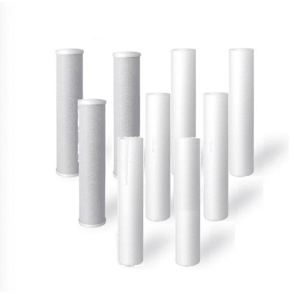 Pack of 9: Whole House Big Blue Water Filters: SEDIMENT   CARBON 4.5" x 20"