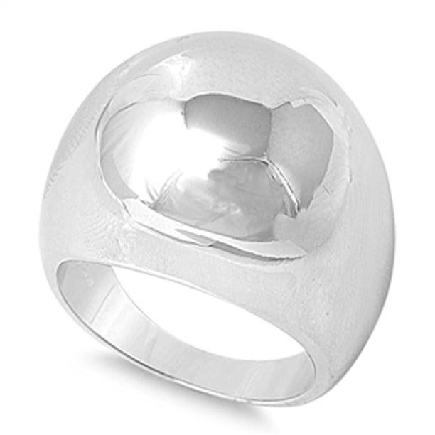 Women's High Polish Dome Plain Ring ( Sizes 8 9 10 ) Pure .925 Sterling