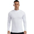 thumbnail image 2 of Hansber Men's Long Sleeve Compression Rash Guard Mock Neck Swimming Shirts UPF 50+ Quick Dry Athletic White XL, 2 of 6