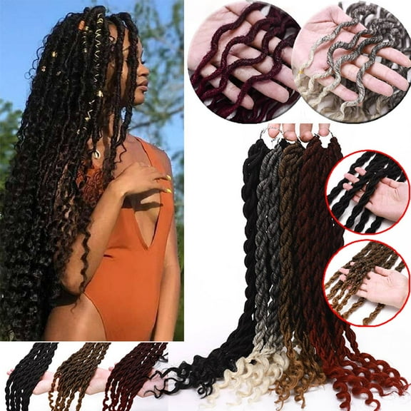 SEGO Goddess Faux Locs Crochet Hair Braids Synthetic Braiding Hair Deep Wave Curly Ends Locs Hair Extension Ombre New Style Fashion and Bouncy Dreadlocks Hairstyles