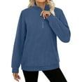 thumbnail image 2 of MOSHU Polar Fleece Sweatshirts for Women Quarter Zip Long Sleeve Tops Pullover Womens Sweatshirts, 2 of 9