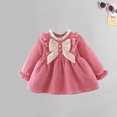 thumbnail image 6 of Zwiiyzr 8M-4T Infant Baby Girls Corduroy Tutu Dress Kids Long Sleeve Bow Knot Ruffled Dress Toddler Birthday Party A-Line Princess Gown Pink, 6 of 6