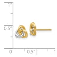 thumbnail image 3 of Real 14kt Yellow Gold & Rhodium Trinity Knot Earrings; for Adults and Teens; for Women and Men, 3 of 3