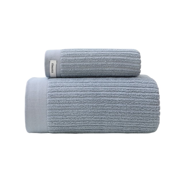 QualitChoice 2 Pcs/ensemble Serviette de Bain Unisexe Absorbante Douce de Remplacement Rectangulaire Accessoires pour Visage Gris