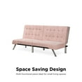 DHP Emily Convertible Tufted Futon Sofa, Pink Velvet