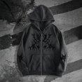 thumbnail image 2 of Unisex Y2K Zip Up Hoodie Oversized Gothic Punk Hooded Sweatshirt Casual Baggy Hooded Jacket Emo Alternative Clothes, 2 of 4