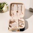 thumbnail image 6 of Bear Travel Portable Square Jewelry Box Organizer for Girls and Women with Ring Earring Necklace Bracelet Storage Display Case Holder, 6 of 6